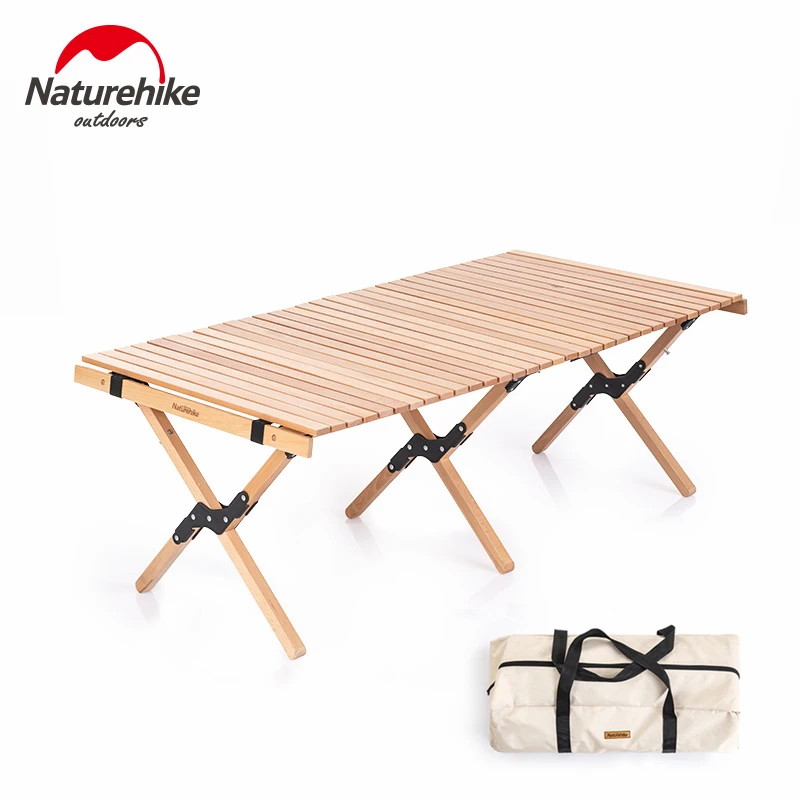 

Naturehike Table Wood Folding Table Portable Camping Table Egg Roll Table Picnic Outdoor BBQ Table Wodden Desk