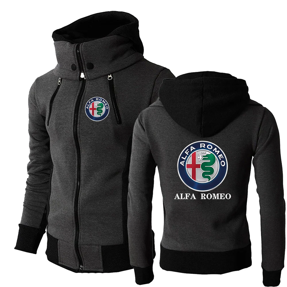 

2021 Alfa Romeo New Men's Zipper Hoodies Sportswear Harajuku Style Hooded Solid Color Male Wild Sweatshirt Coat