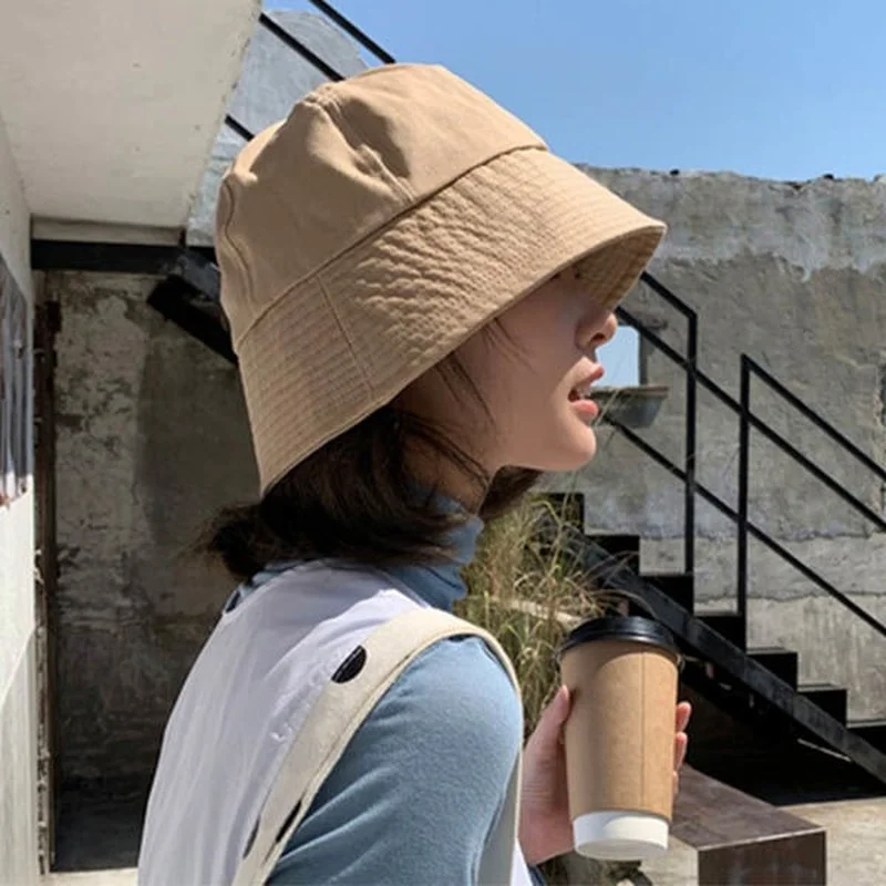 Панама женская с защитой от солнца однотонная простая универсальная уличная