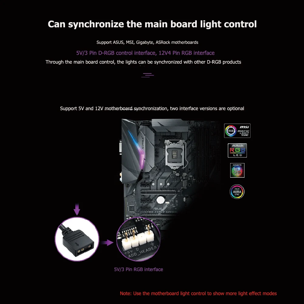 Кулеры для ПК Gigabyte MSI ASUS 10-портовый RGB-вентилятор хаб настольного SATA Power 5 В 3PIN