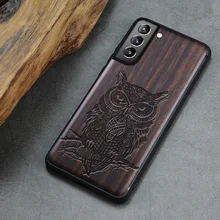 Carveit Carved Wood Case For Samsung Galaxy S21 Plus Ultra Original Accessory Soft-Edge Cover Wooden Shell Protective Phone Hull