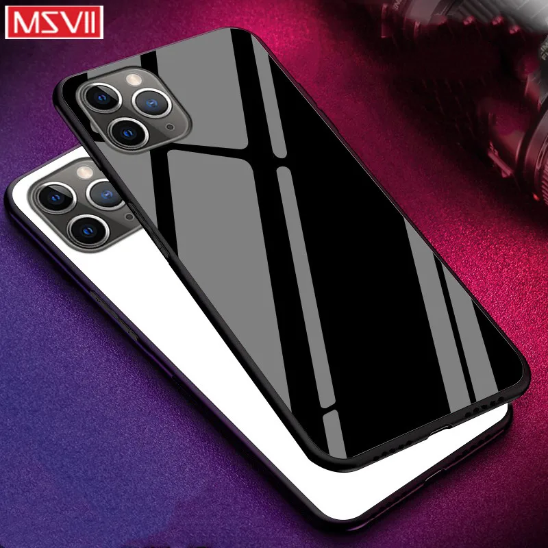 Роскошный чехол msvii из закаленного стекла для apple iphone 11 pro max модный тонкий