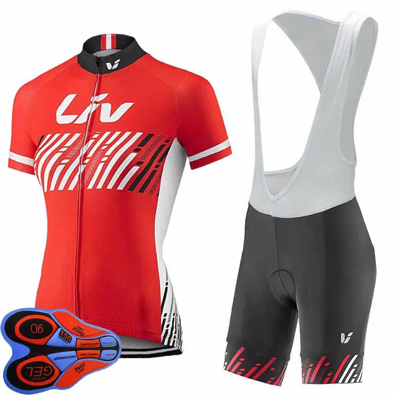 Рубашка костюм одежда-комплект Велоспорт-Джерси нагрудник/шорты Liv женский