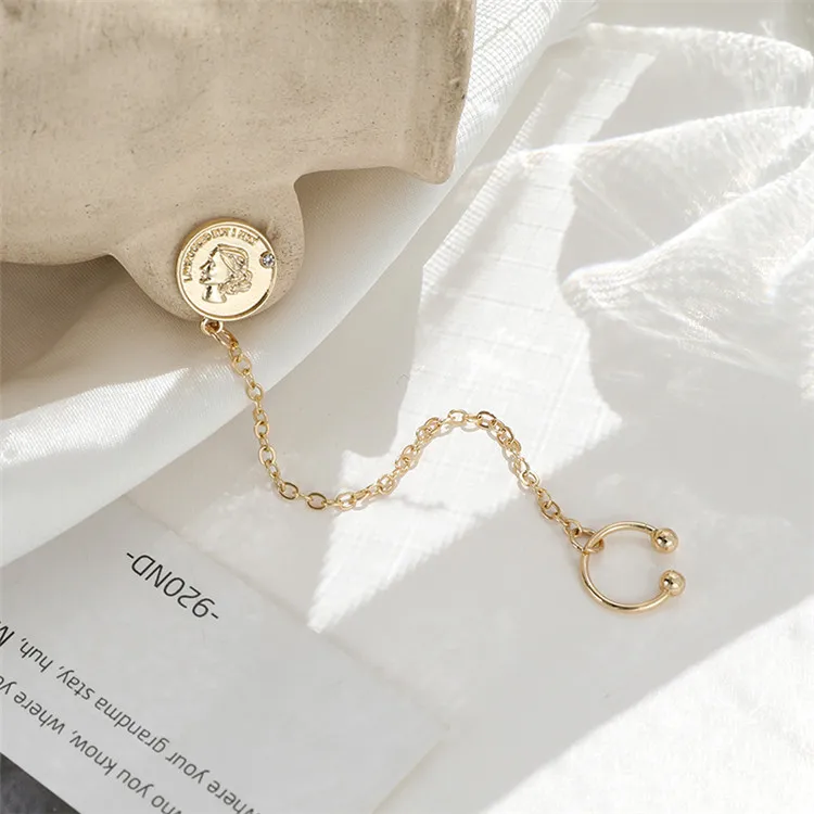 Модные геометрические круглые характерные серьги металлическая цепочка