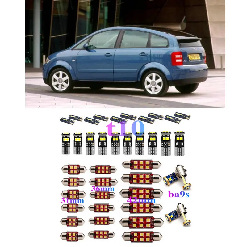 

LED Interior Car Lights For Audi A2 8Z Interior rear trunk glove box make-up mirror lighting error free