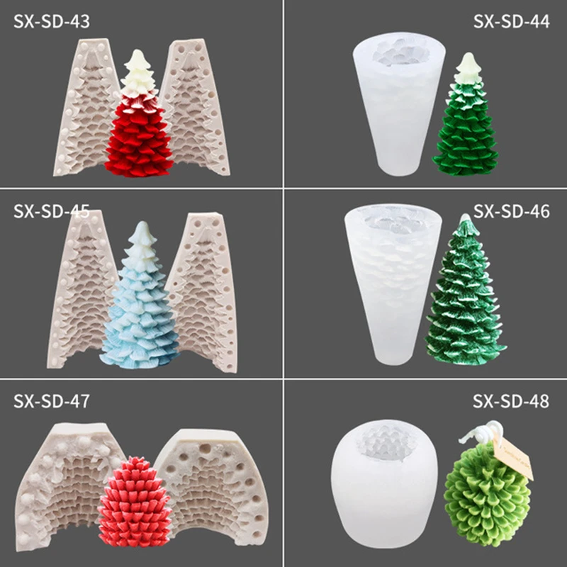

1Pc Christmas Decoration Mold Aromatherapy handmade Candle Mold Christmas tree Silicone Mold Pine cone mold DIY Tools