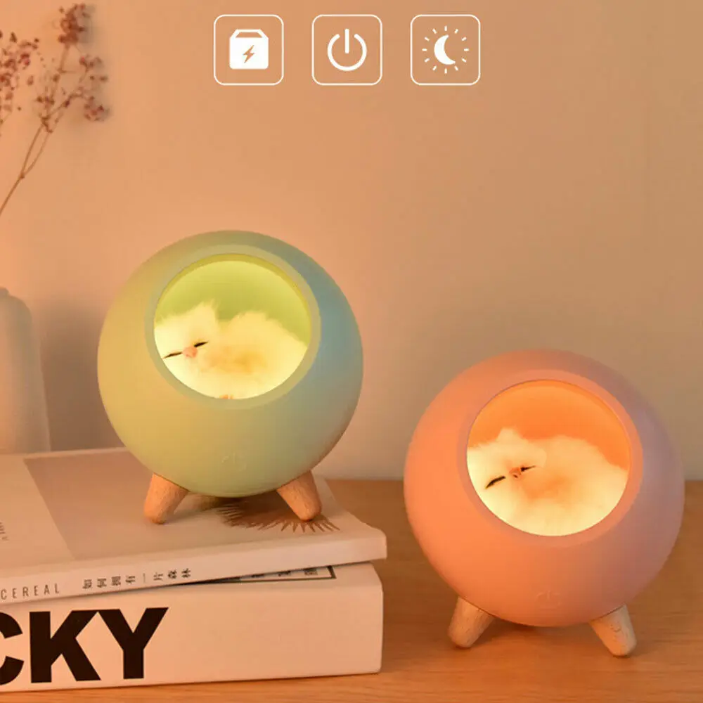 Горячая Распродажа Милая маленькая милая кошка домашний дом ночной Светильник