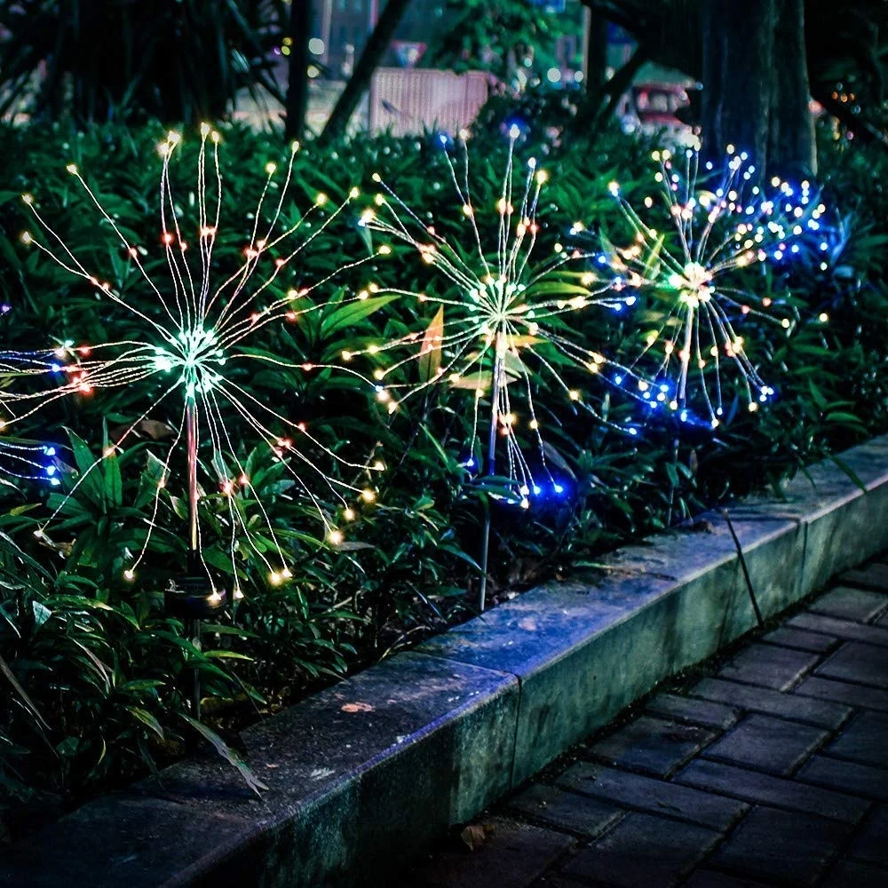 

LED Solar Light Outdoor Grass Globe Dandelion Waterproof Flash Light Lawn Fireworks Light Garden Christmas Decoration Lighting