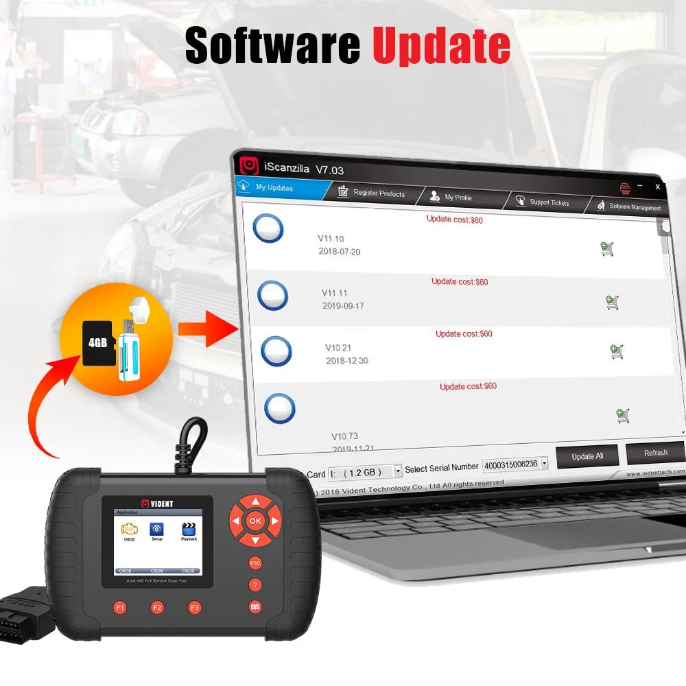 Оригинальный диагностический прибор VIDENT iLink400 для полной диагностики системы