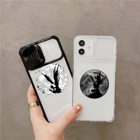 rem and misa death note phone case for iphone 7 8 11 12 x xs xr mini pro max plus slide camera lens protection