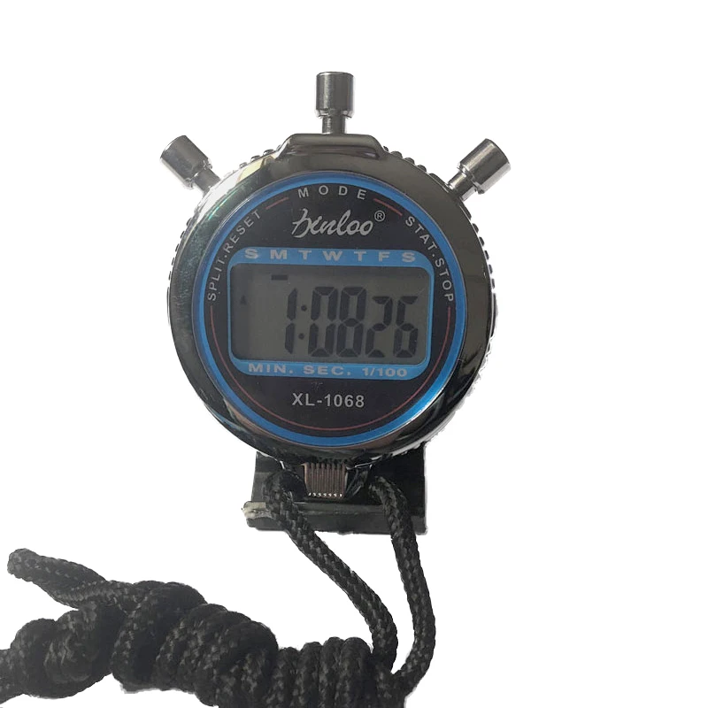 Электронный цифровой Спортивный Секундомер Ручной ЖК-таймер струна для