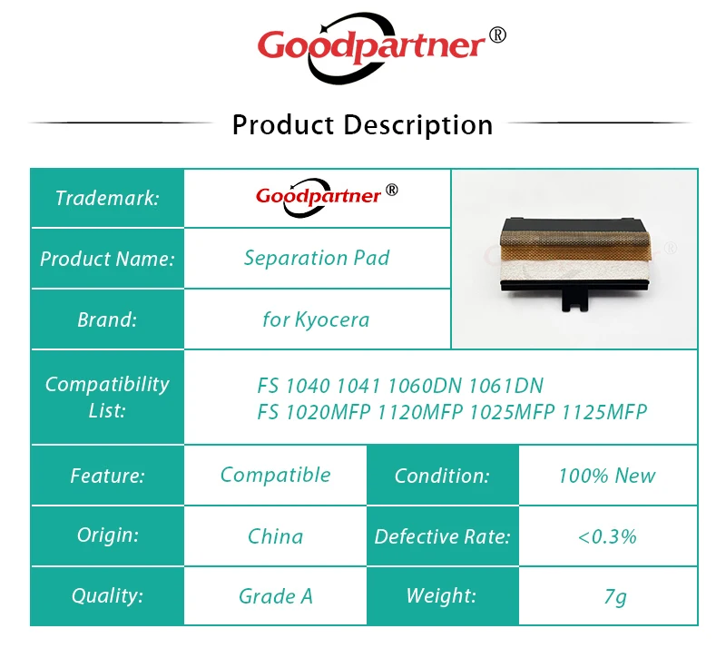 1 разделительная бумага для Kyocera FS 1040 1041 1060DN 1061DN 1020MFP 1120MFP 1025MFP 1125MFP / FS1040 FS1041 FS1060 FS1061 |