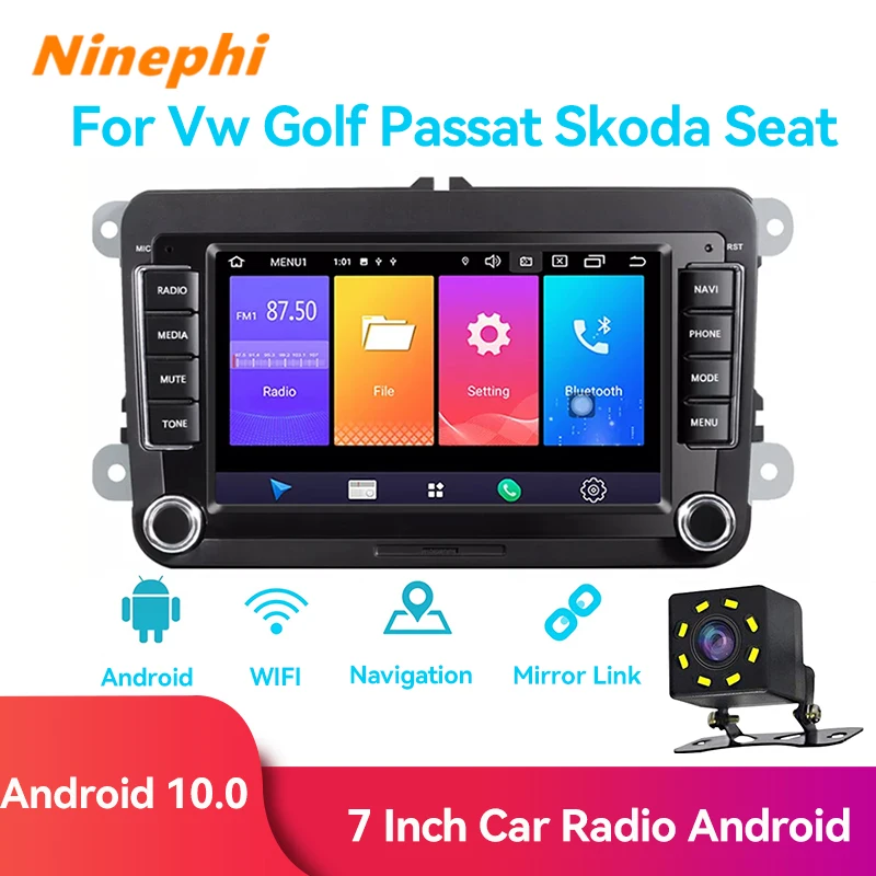 

7"Android10. 0GPS 2 Din For VW/Volkswagen/Golf/Polo/Tiguan/Passat/b7/b6/SEAT/leon/Skoda/Octavia Car Radio Multimedia player 2+32