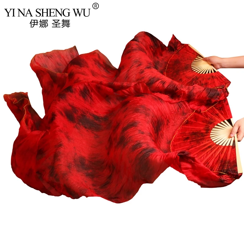 

Высокое качество, натуральный шелк/имитация шелка, вентиляторы, 1 пара, ручная работа, окрашенный шелк, вентиляторы для танца живота, 180x90 см, ...