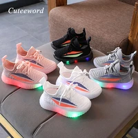 kids sport shoes for boys running sneakers baby girls casual sneaker mesh breathable childrens fashion shoes led luminous shoe