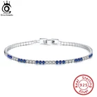 Ювелирные изделия ORSA JEWELS из серебра 925 пробы с голубым и прозрачным искусственным цирконием для женщин и мужчин, ювелирные изделия для вечевечерние в стиле хип-хоп SB117