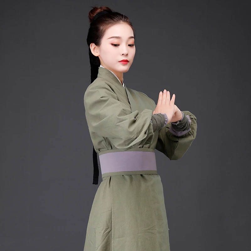 Костюм ханьфу китайское платье льняная одежда костюм для боевых искусств