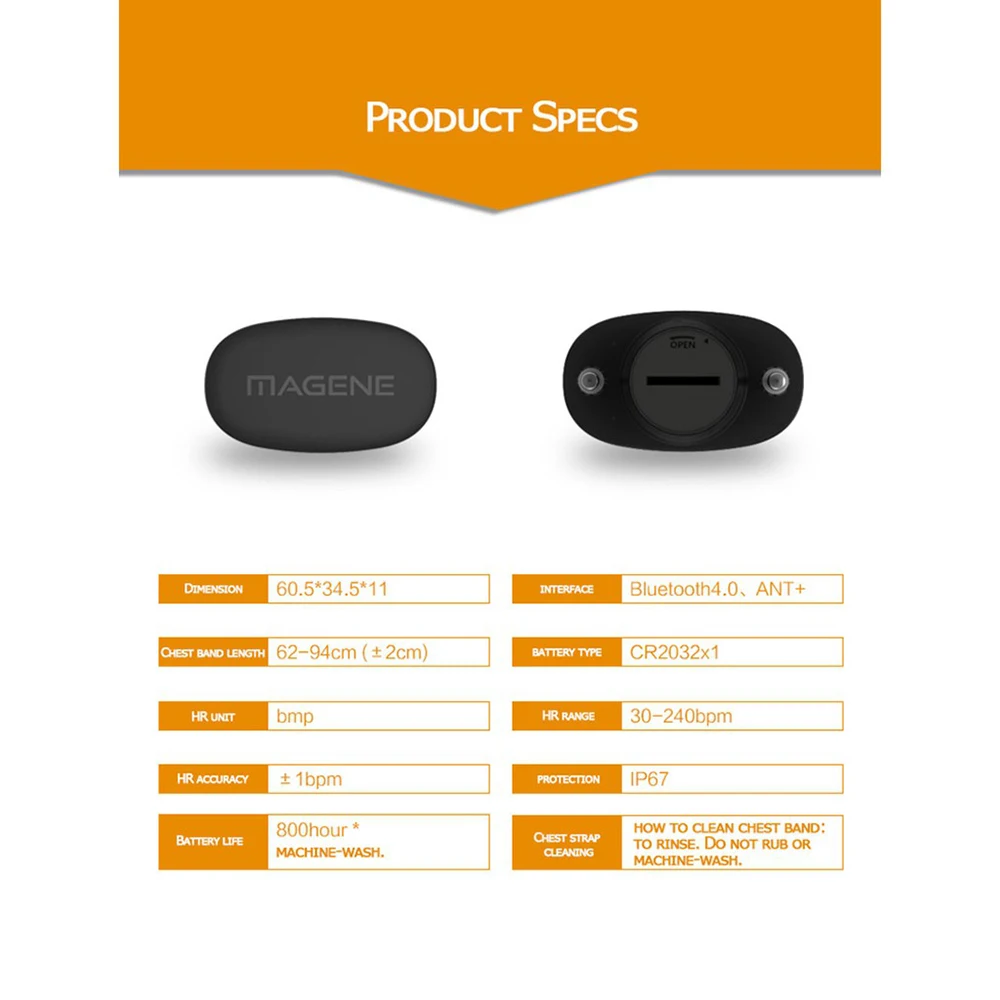 Монитор сердечного ритма Magene H64 Bluetooth 4 0 ANT + датчик magene с нагрудным ремешком для