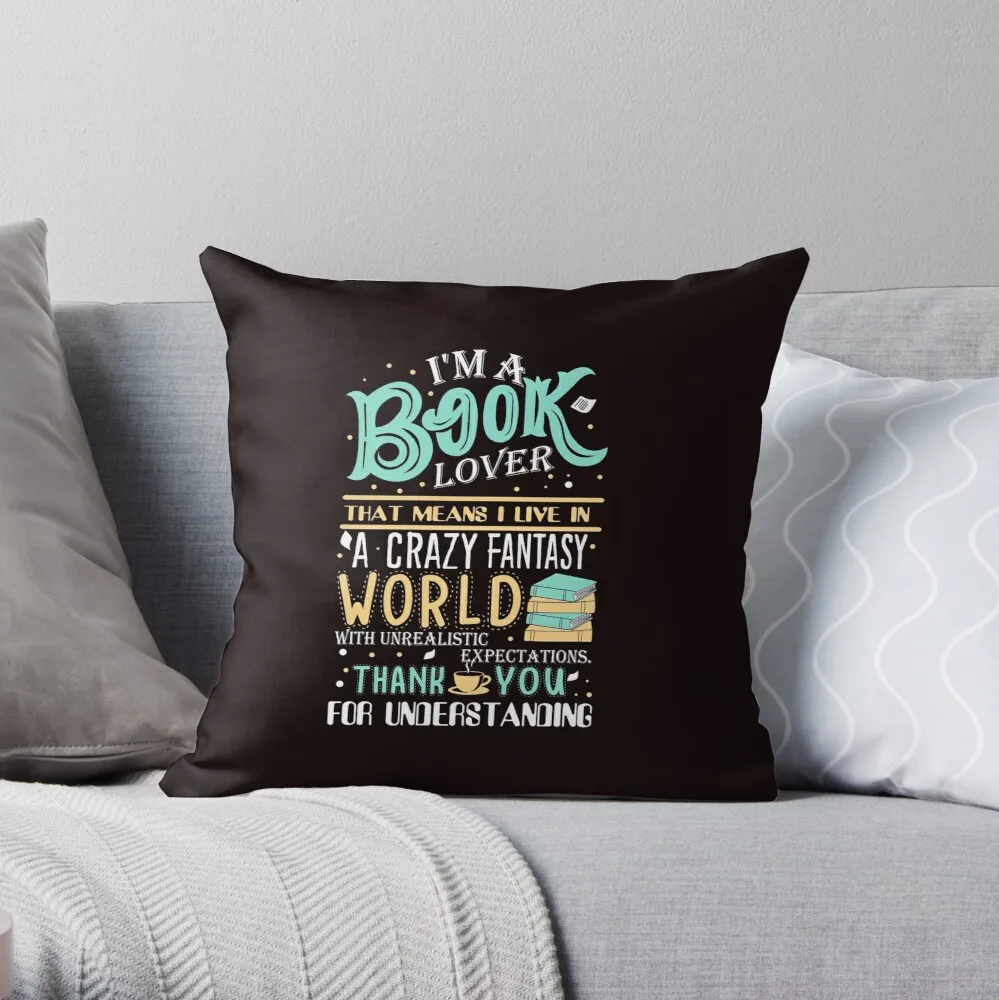 

Book Lover Throw Pillow Pillow Case Polyester Home Decora Pillowcases Throw Pillow Case kussensloop almohada poszewka