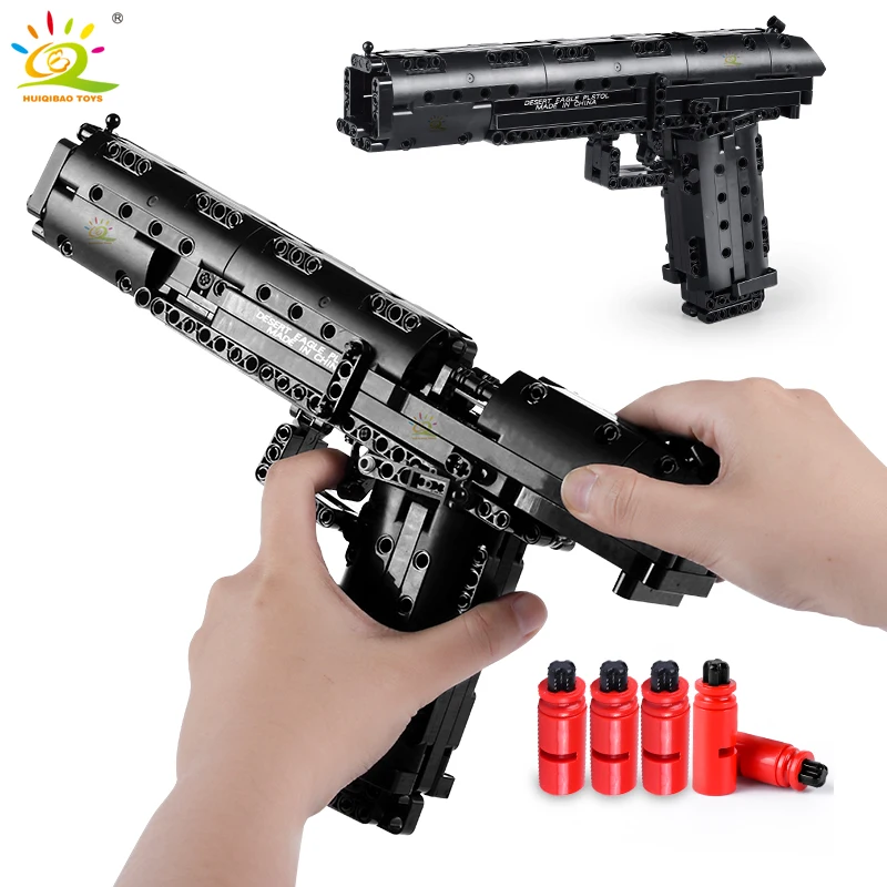 

Revolver Guns War Desert Eagle Signal Airsoft Firearms Weapons Blocks Lego Bionicle Toy Educational Toys for Boys Soldiers Gifts