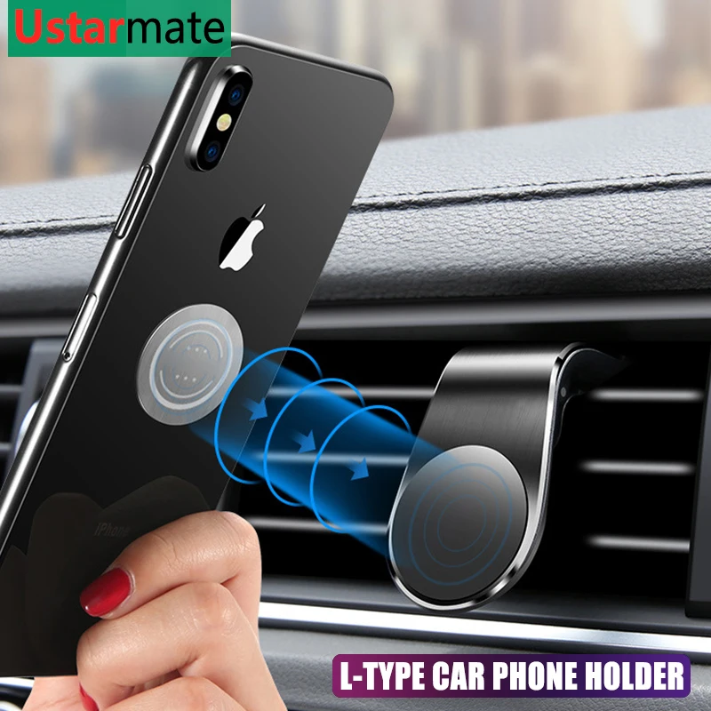 Автомобильный магнитный держатель для телефона Air Vent Mount Stand L shape For Hauwei iPhone samsung gps металлический магнит держатель для мобильного телефона кронштейн