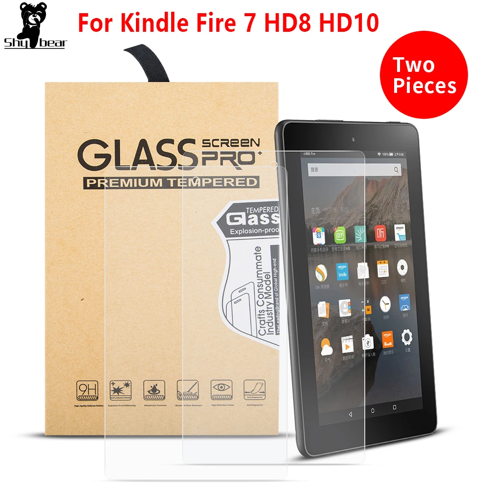 2 шт./лот закаленное стекло для Kindle Fire 7 2019 9th поколения Защита экрана 2017/2018 HD8 HD10