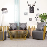 nordic modern fabric sofa set iron single double high end thick sofa coffee lounge home furnitures couches for living room