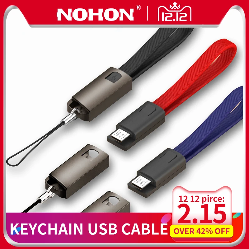 NOHON портативный брелок USB кабель для iPhone Micro type C 8pin зарядный кабель синхронизации данных Быстрая зарядка для Android Xiaomi samsung