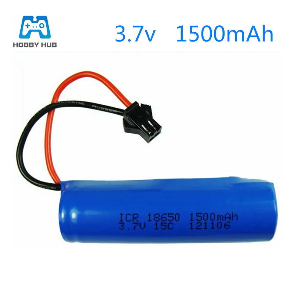 

3,7 В 1500 мАч lipo аккумулятор для rc вертолета 18650 цилиндрический Lipo аккумулятор 15C пульт дистанционного управления, детали и аксессуары SM plug