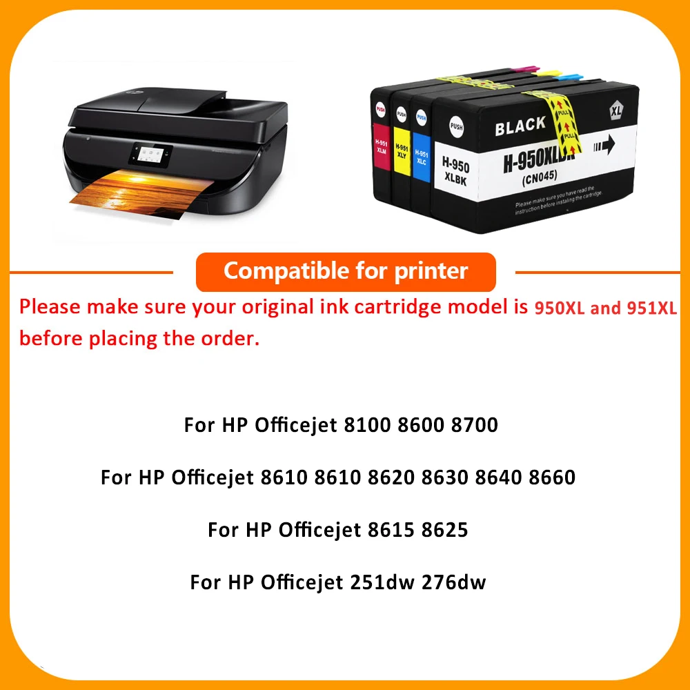 Картридж чернильный Xiangyu совместимый с картриджем 950 951 XL для принтера hp Officejet pro 8100