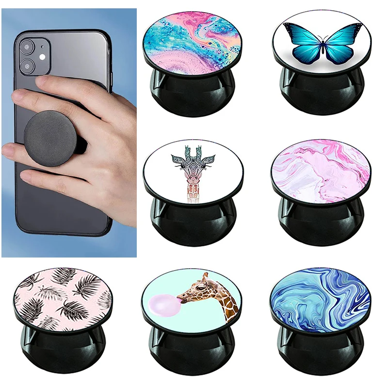 

DIY Round Finger Grip Mobile Phone Holder Expanding Stand Grip Pocket Socket Support Anti-Fall Foldable Mobile Universal Phones