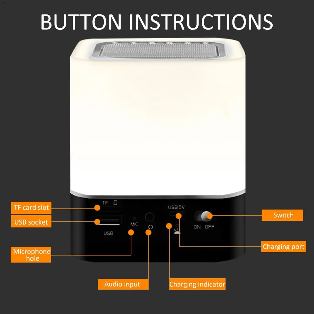 Портативный беспроводной Bluetooth-динамик мини-динамик светильник Ной светодиодный