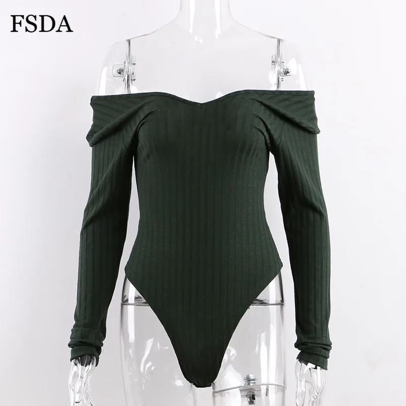 Женское трикотажное боди с открытыми плечами FSDA черно белое открытой спиной и v