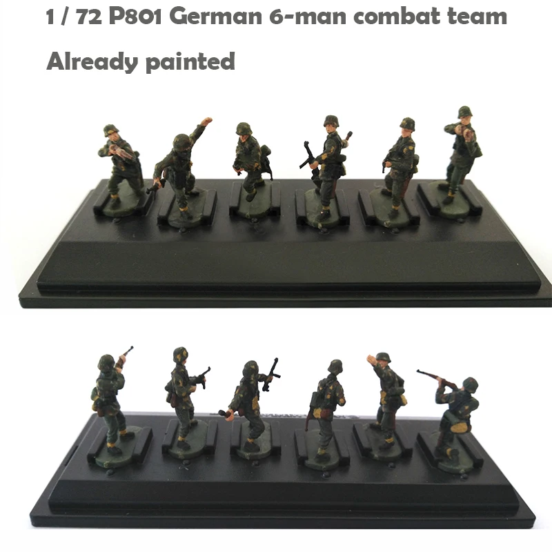 1 / 72 P801 немецкая 6 мужская боевая команда уже окрашенная в коробку модель солдата