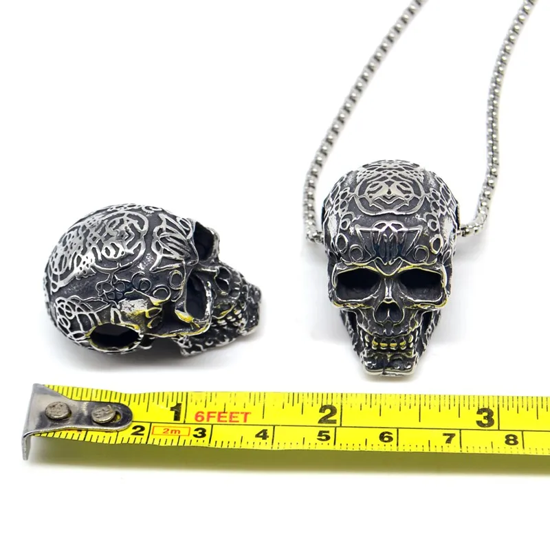 Ретро Локомотив Череп Подвеска Из Нержавеющей Стали Ожерелье Хиппи Райдер