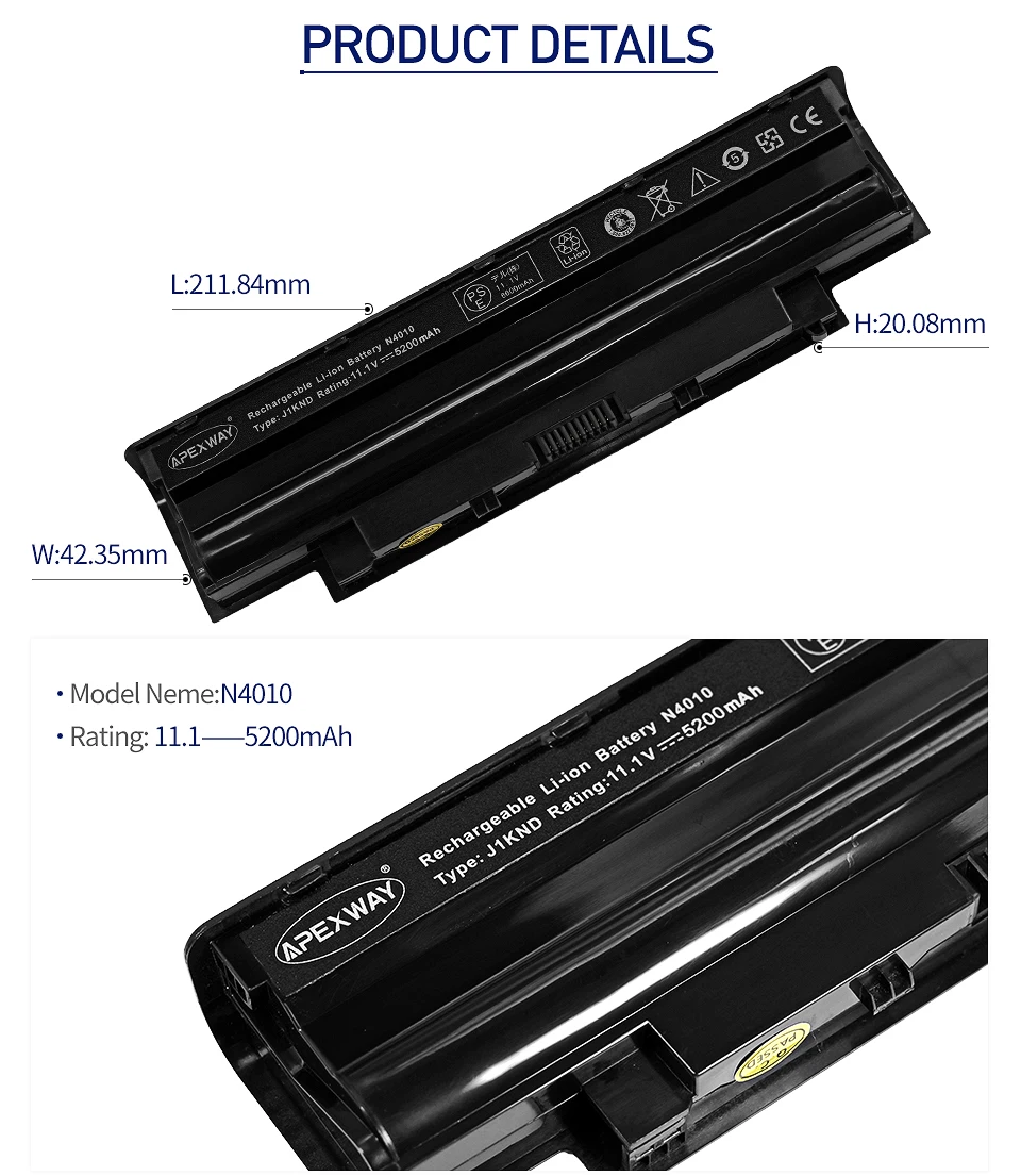 11,1 v Батарея N4010 для DELL Inspiron N7110 N3010 N3110 j1knd N5110 13R 14R 15R 17R N4110 N5010 N5030 N7010 M411R M501 M5010