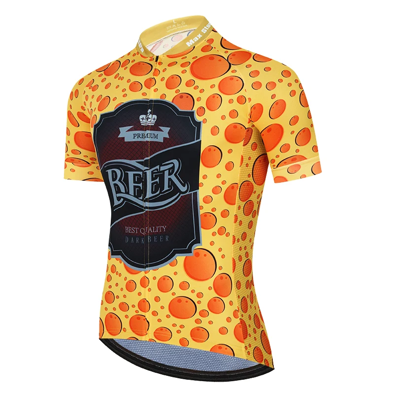 Летние оранжевые пивные майки для велоспорта рубашки с коротким рукавом мужчин