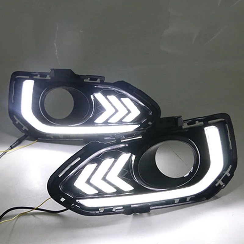 Дневные ходовые огни 2 шт. для Honda Jazz Fit 2018-2020 противотуманные фары 12 В дневной свет
