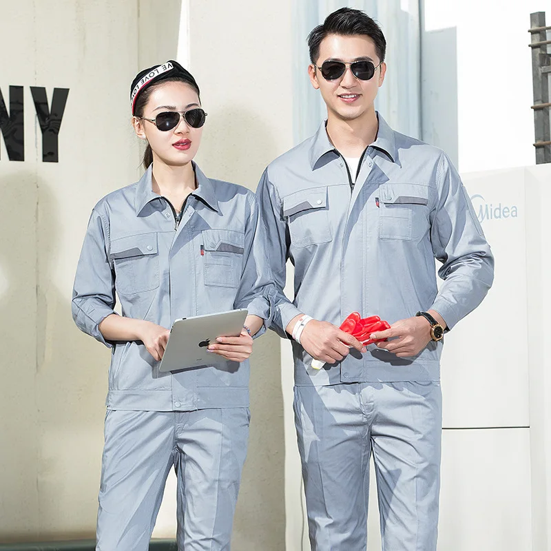 

Long-sleeved anti-static work clothes suit thin section breathable gas station workshop work clothes