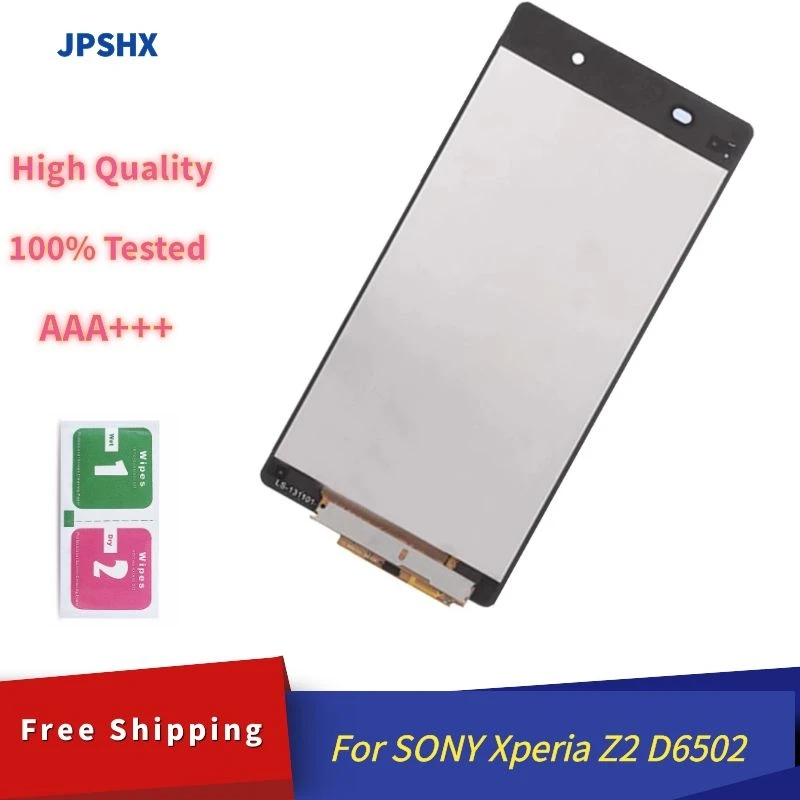 

100% Tested LCD Display Touch Screen Digitizer Assembly Replacement For Sony Xperia Z2 L50W D6502 D6503 Free shipping