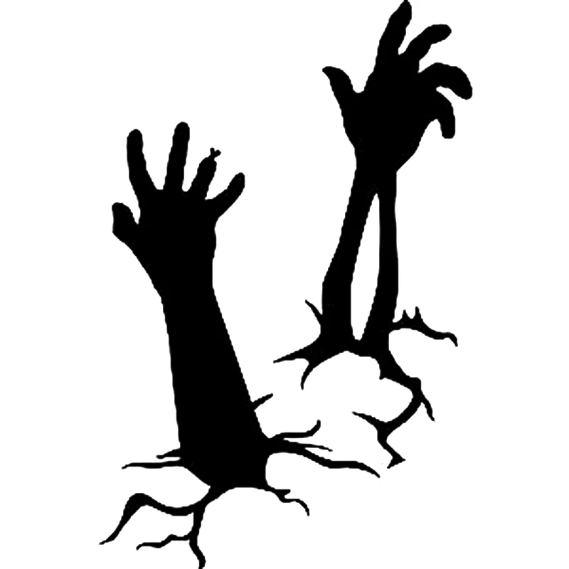 

17*11.1cm Zombie Car Sticker Decal Halloween Scary skull hands Decal Vinyl for car Window Bumper jdm