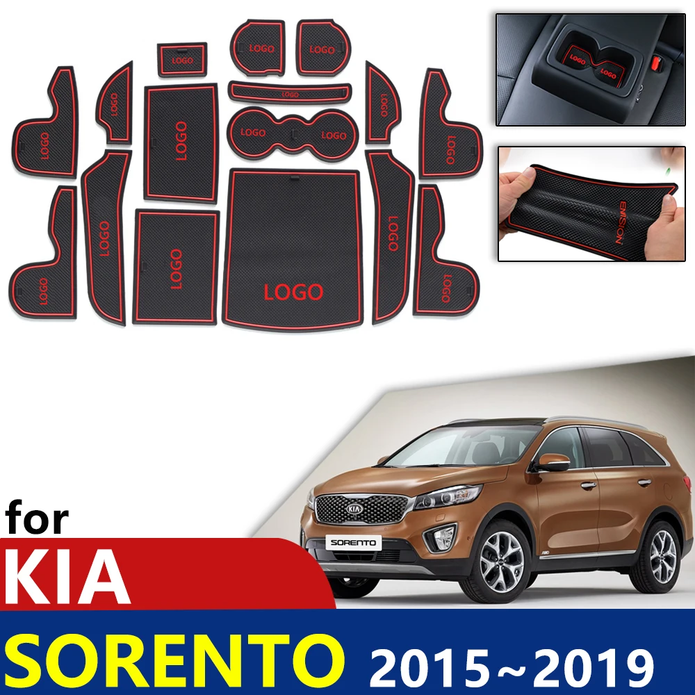 Противоскользящий резиновый коврик для подставки под чашки KIA Sorento 2015 ~ 2019 Prime UM MK3