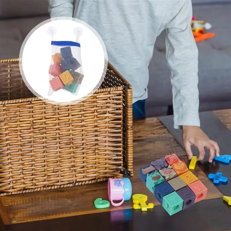 

12pcs Educational Lovely Cartoon Funny Bathtub Toys Teether Toys Soft Building Blocks