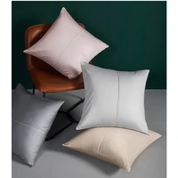 long staple cotton sofa pillowcase 55x55 without core simple modern square bedside cushion cover solid color pillowcase cushion
