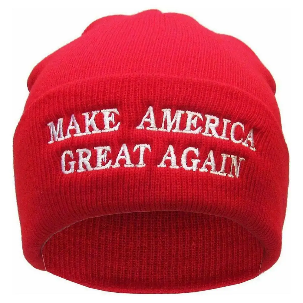 

Trump 2020 Embroidery President Hats Make America Great Again Cotton Knitted Beanies Black Red MAGA Warm Hat Winter Autumn Caps