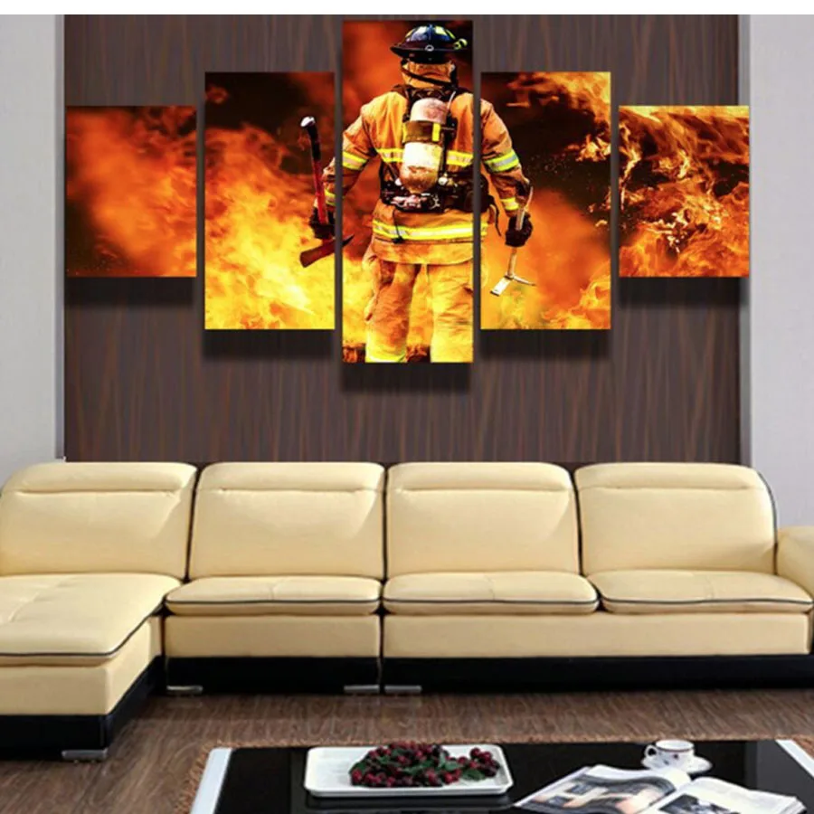 

Diamond mosaic needlework 5pcs 3d diy diamond painting Fireman firefighters cross stitch full square drill 5d diamond embroidery