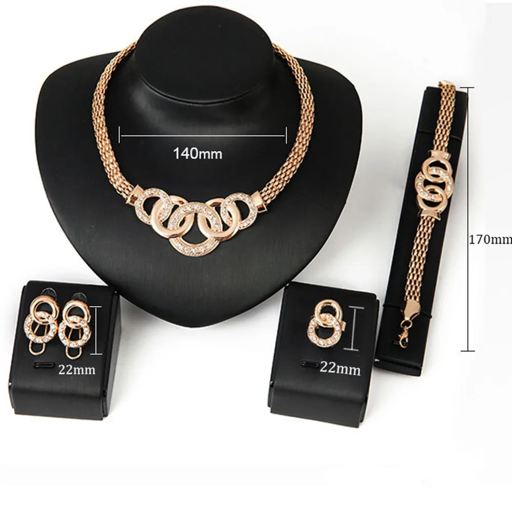 Комплект ювелирных изделий для женщин комплект из серег и браслета кольца стразы