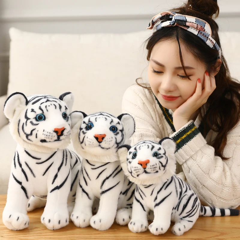 

1pc 23/27/33CM High Quality Kawaii Squatting Tiger Plush Toy Simulation Tiger Soft Doll Christmas Birthday Gifts for Children