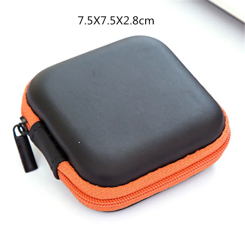 Orange-7.5X7.5X2.8cm Органайзер проводов для наушников коробка для передачи данных кабель коробка для хранения Чехол Контейнер для монет наушники защитное зарядное устройство коробка для карт Чехол Контейнер - Цвет: Orange-7.5X7.5X2.8cm