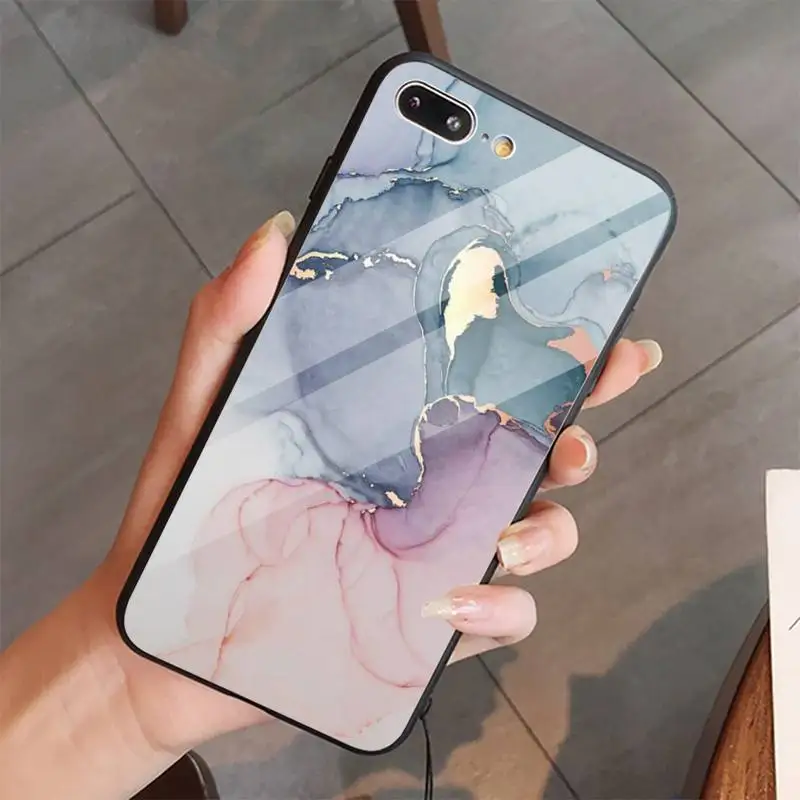 

Painted Protective Phone Case Tempered glass For iphone 5C 6 6S 7 8 plus X XS XR 11 PRO MAX